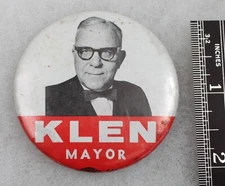 Vintage Joseph Klen For Hammond Indiana Mayor Campaign Advertising Pocket Mirror