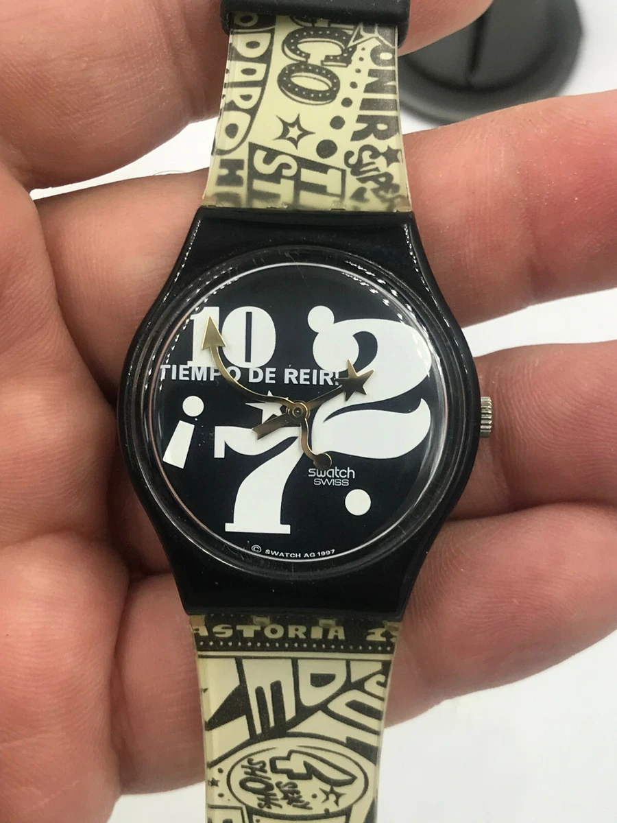 Swatch Watch Standard Tiempo De Reir GB185 Good Condition 35mm 1998 New Battery