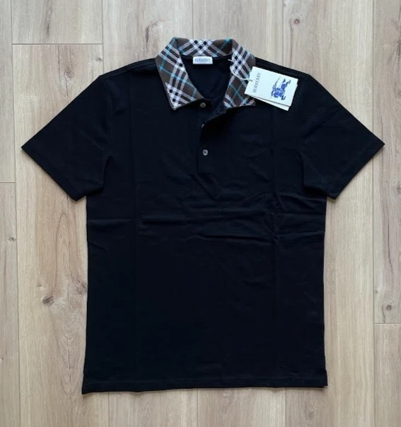 G1N con etiquetas Nuevo con etiquetas Para Hombres Burberry Polo Informal Algodón Talla Pequeña Negro Foto 2 de 4