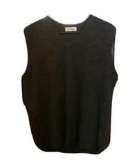 Woolen Grey Vest By Harp Dublin Size L 100 Lambswool