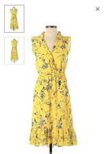 Ann Taylor LOFT Yellow Sleeveless Floral Dress Sz 2 Nwot