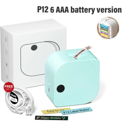 Phomemo P12 Etikettendrucker Mini Bluetooth Etikettiergerät Kom. iOS & Android