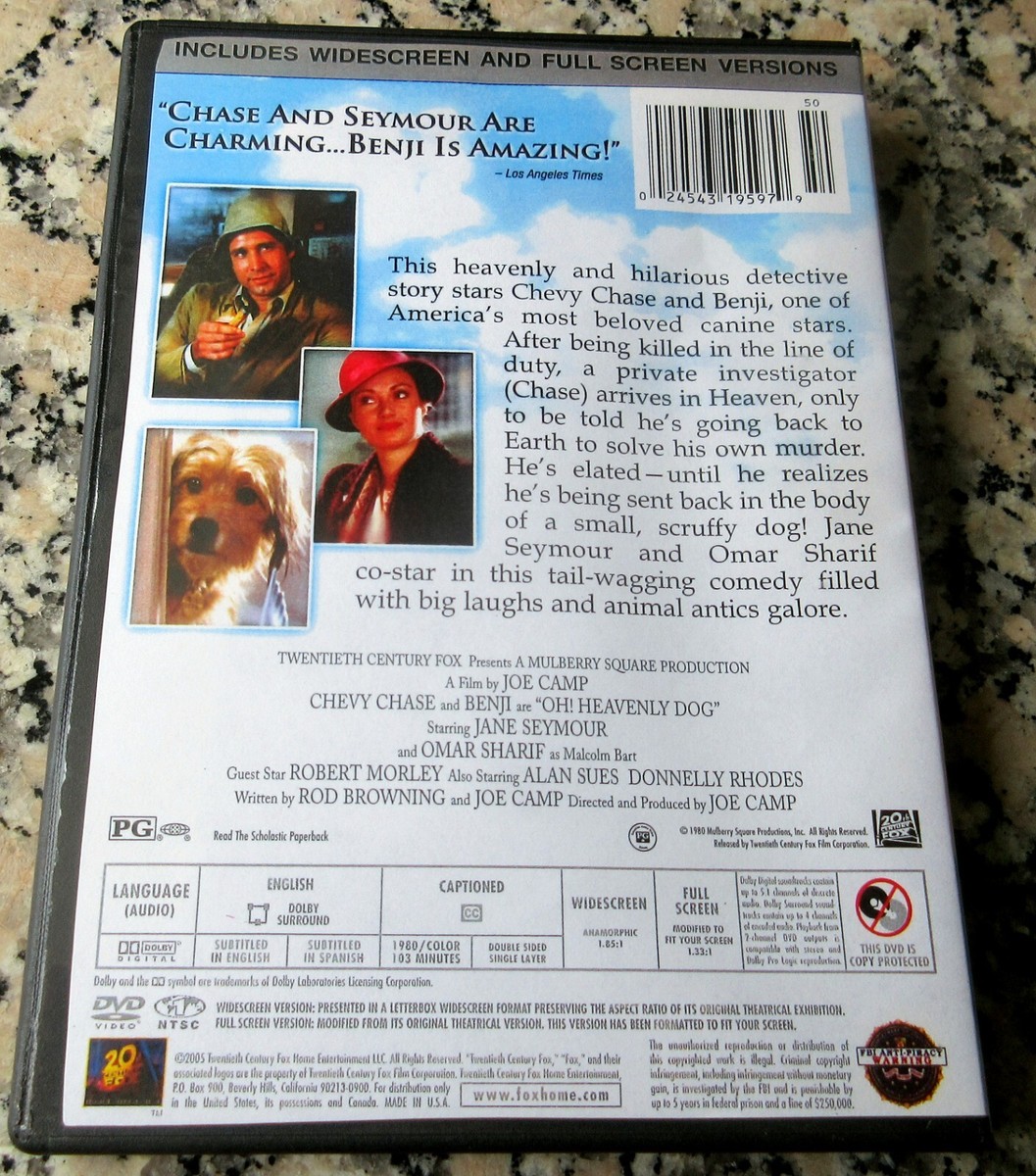OH HEAVENLY DOG RARE DVD Chevy Chase Benji Jane Seymour Omar