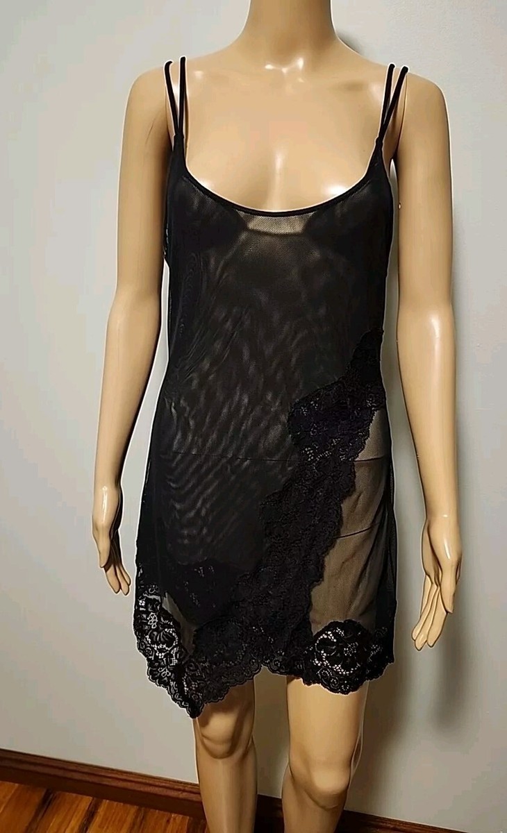 Vtg Marvel By La Perla Black Mesh Slip Dress Size US 10 | eBay