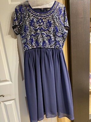 ASOS Maternity special occasion dress blue sequince Size 8 | eBay
