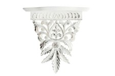 MENSOLA A MURO IN LEGNO CAPITELLO INTAGLIATO SHABBY LIBRERIA A PARETE PER ARREDO