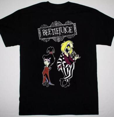 Beetlejuice cartoon BLACK T-shirt Unisex NEW Tee All sizes