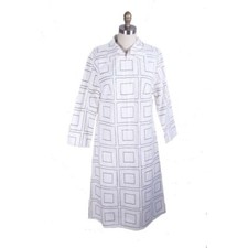 VTG 1970s Scandinavian Designer Vuokko B&W Squares Mod Print A-Line Dress M