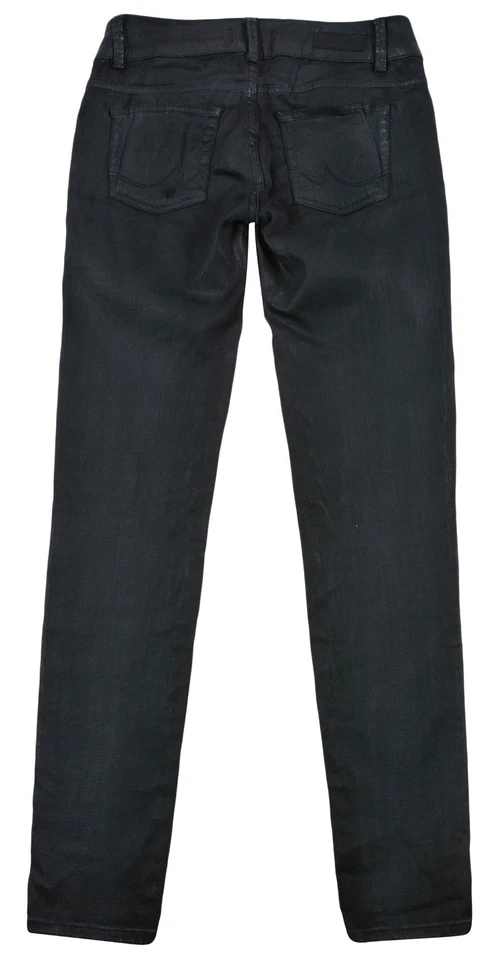 LTB JEANS NEGROS Talla 27 Tiro Bajo Súper Delgados Mujeres Ajustados Hechos a Mano Denim GENUINOS Foto 2 de 4