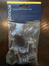 Levolor 2” Faux Wood Valance Clips, Plastic, 1 Set - NEW