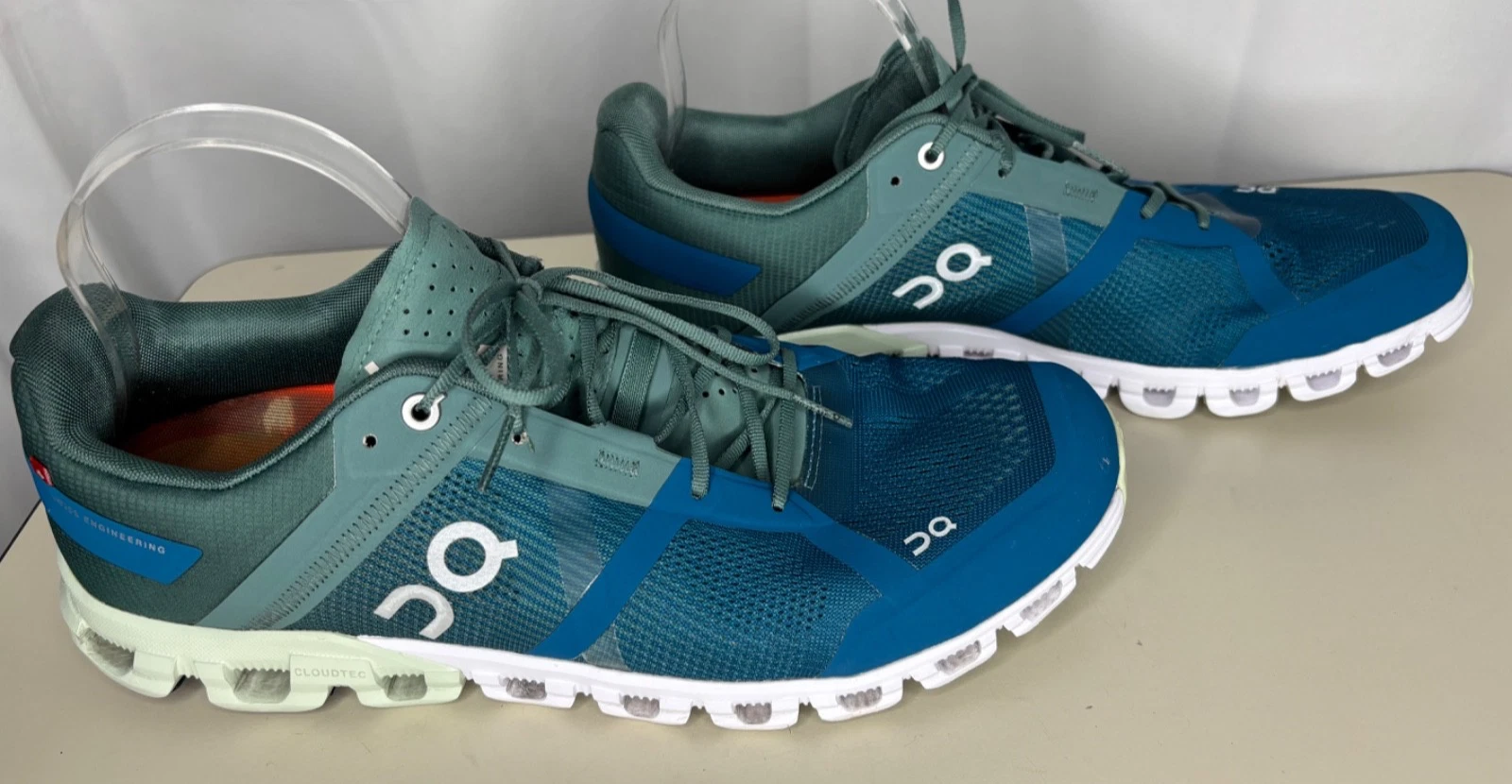 On Cloud Cloudflow Blue Grn Run Sneaker Walking Shoe Swiss Lightweight Mens 11.5