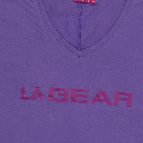 LA Gear Women's Purple V-Neck T-Shirt Size 14 - Picture 7 of 12