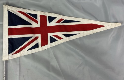 Vintage Union Jack Flag, British Pennant, Burgee, Canvas, 1970's