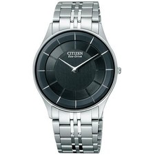 Citizen Collection AR3010-65E Eco-Drive Black Dial Slim Stainless Watch NEW