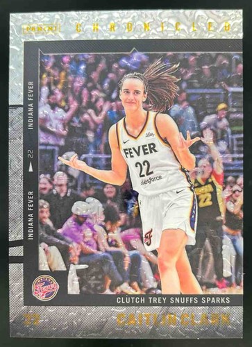2025 Panini Caitlin Clark Chronicled WNBA Gold Card SSP /50 #21 Indiana Fever