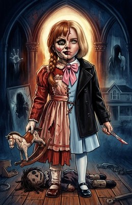 Annabelle Creation Haunted Doll Megan M3gan Conjuring Horror Movie Poster Print