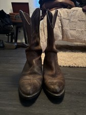 Men's Cowboy Western Style Brown Leather Boots, size 9D unbranded. Very Nice.