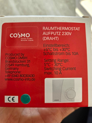 Cosmo Raumthermostat Aufputz/Wand 230 V - 11 Stück