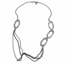 Silpada 925 Sterling Silver Israel Hammered Oval Multi Chain Necklace 32 31.2g
