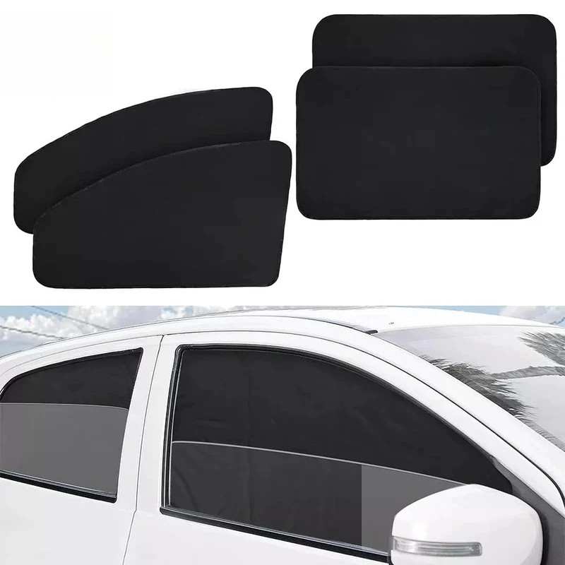 Set 4 Tendine Parasole Auto Magnetiche Oscuranti Anti Uv Finestrini - Immagine 1