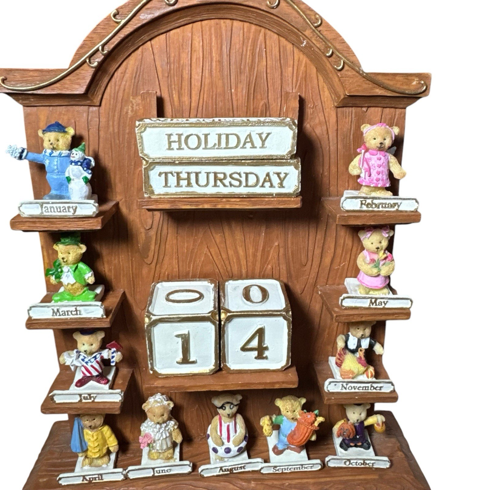 Avon Perpetual Calendar w/ Teddy Bears-INCOMPLETE-Holiday Month Week