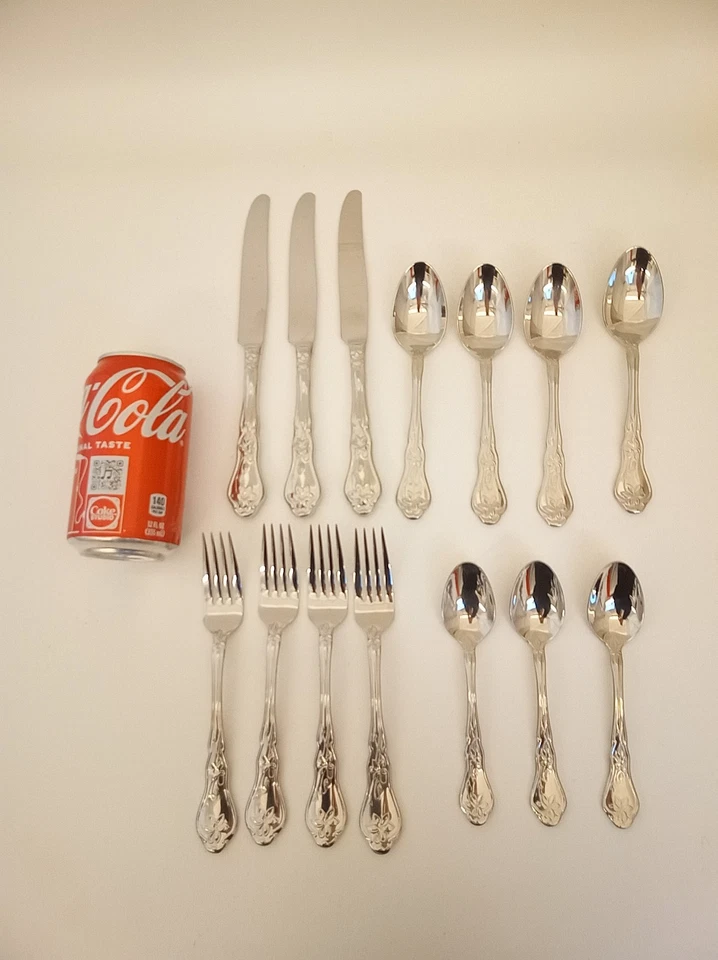 Gorham Sweet Violet stainless flatware 18/8 new spoons knives forks set of 14 - Image 2 of 4