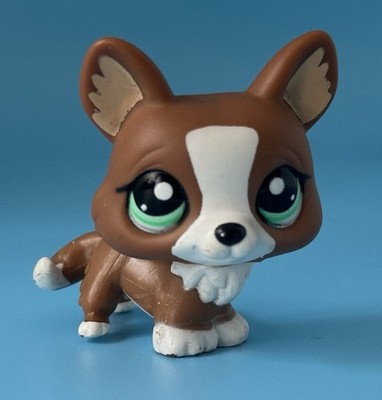 LPS #2150 Corgi Puppy Dog Tan White Green Eyes Littlest Pet Shop