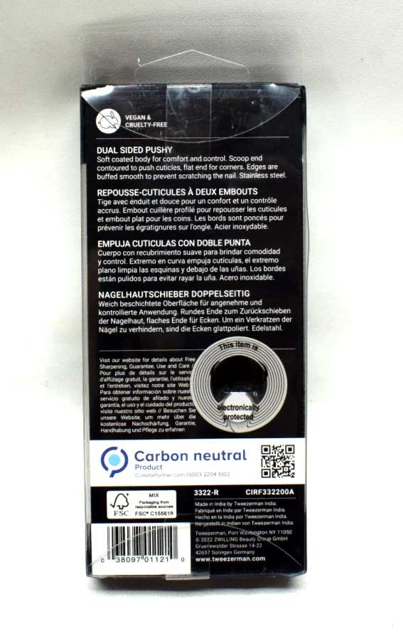 Tweezerman Doble Cara Empujado, Acero Inoxidable, Empujador de Cutículas, Púrpura Foto 2 de 2