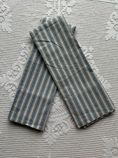 VTG Ralph Lauren CLAUDINE Blue White Stripe PAIR 2 Standard Pillowcases USA