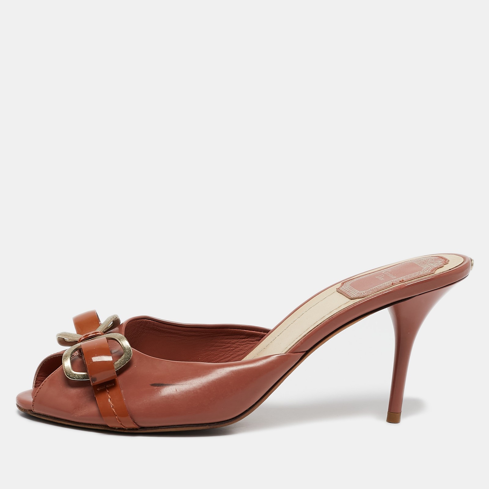 Dior Pink Bow Chain Open Toe Sandals Size 37