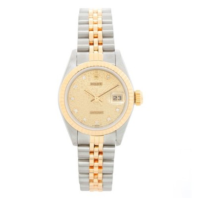 Rolex Ladies Datejust 69173 Factory Champaign Diamond Dial  Steel & Gold Watch
