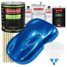 Viper Blue Metallic LOW VOC Urethane Basecoat Gallon Kit & European Clear Coat