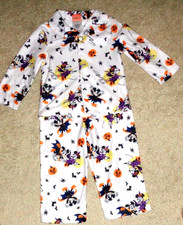Disney Mickey Minnie Mouse Halloween Toddler Boys Pajama Set Flannel Size 2T
