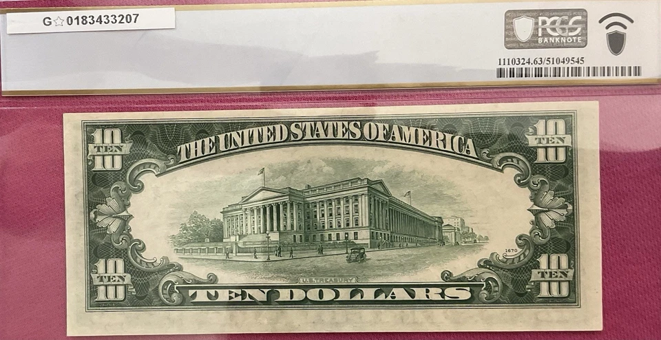 PCGS TOP POP!! Only 1 of 2 In Same Grade!!!1950A $10 Star Note⭐️ Fr.2011-D* - Image 2 of 3