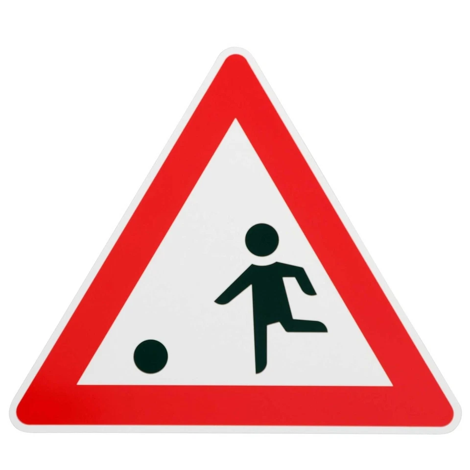 ORIGINAL-VERKEHRSZEICHEN Verkehrsschild ACHTUNG Kinder-SCHILD Verkehrszeichen Fussball-platz Kind Ball