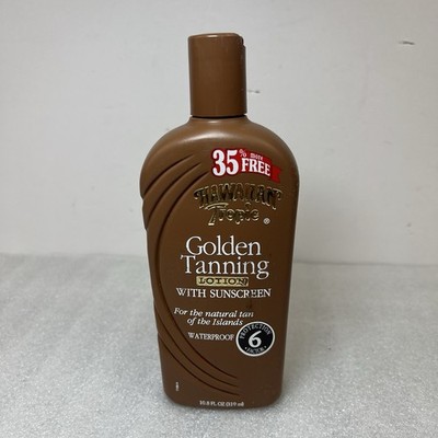 Vtg Hawaiian Tropic Golden Tanning Lotion W Sunscreen Waterproof SPF 6 10.8oz