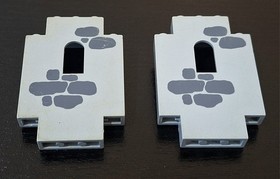 Vintage LEGO Castle Wall Panels 4444p02 Lot of 2 Light Gray 1980s Stone Pattern