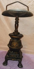 Vintage Cast Iron Floor Standing Ashtray/ 17 Inches Tall