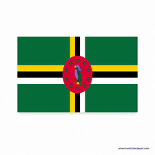 Dominica Flag Sticker Decal Car Bumper Truck Motorcycle Vinyl 5x3 USA Made