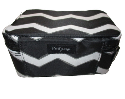 Thirty-One Baubles & Bracelets Jewelry Travel Case in Black and White Chevron