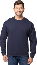 Navy Blue EverSoft Fleece Crewneck Sweatshirt, Fruit of the Loom , Men's Medium
