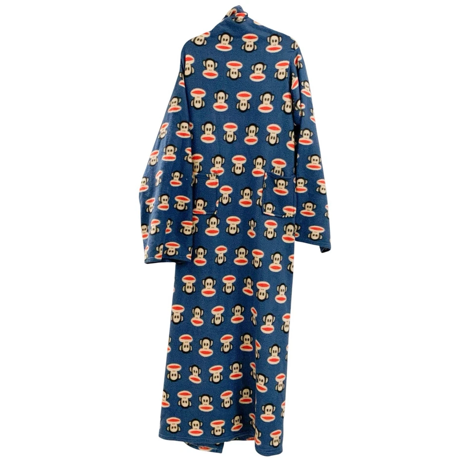 Bata polar vintage Paul Frank Julius de gran tamaño azul bolsillos traseros rara talla única Foto 2 de 4