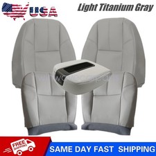 For 07-14 Chevy Tahoe Gmc Sierra Driver Passenger Bottom Top Seat Cover Gray
