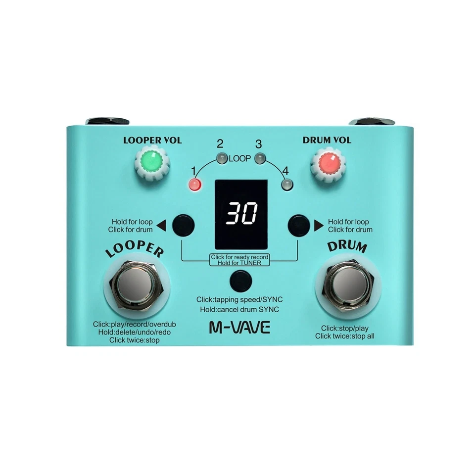 BRANDED M-VAVE LOST TEMPO Effect Pedal Drum & Looper Effector 2-in-1 Looper & F9V3