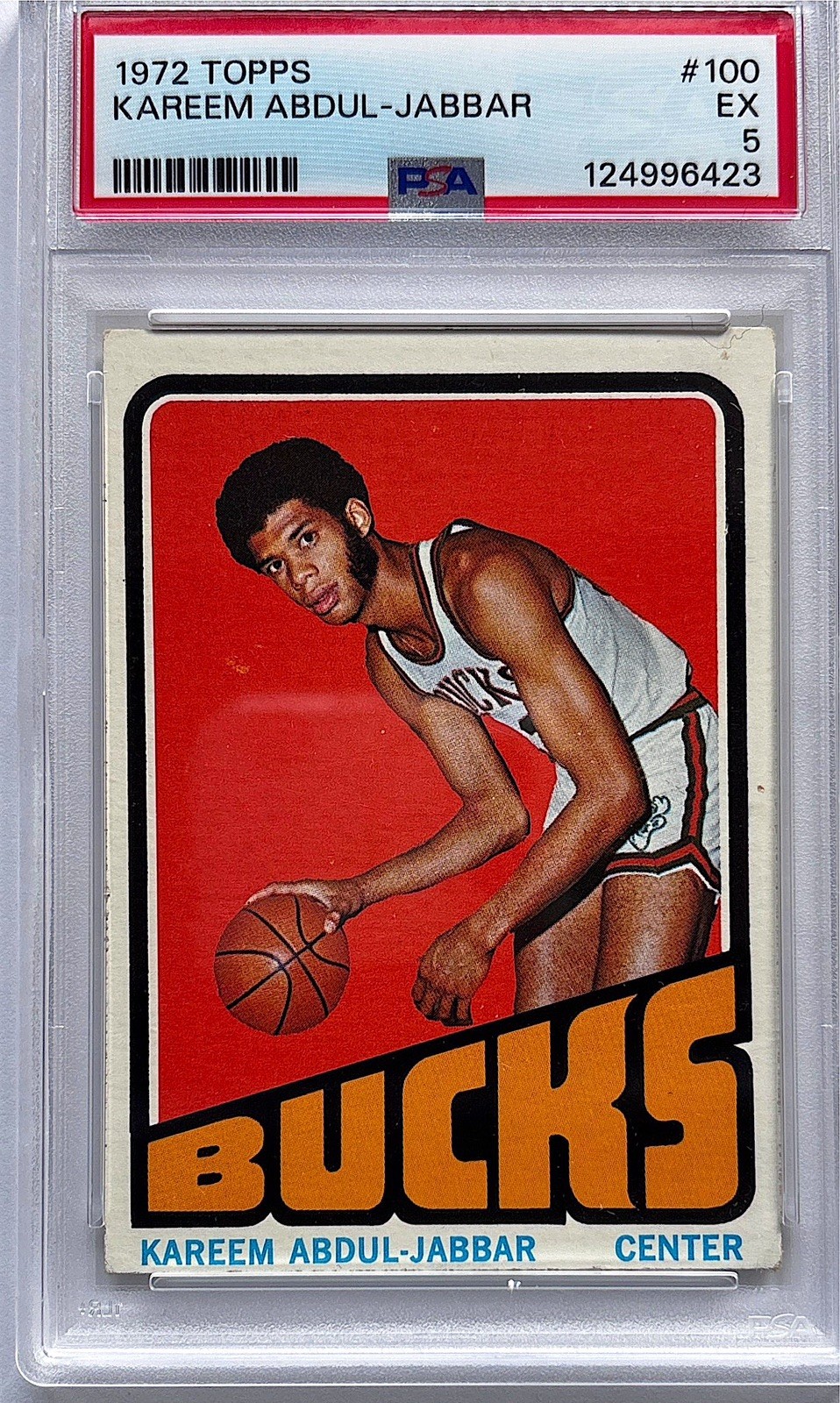 1972  Topps #100 Kareem Abdul-Jabbar PSA 5