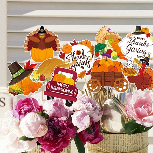 9Pcs Decorative Thanksgiving Topper Vase Inserting Topper Scene Layout Prop - Picture 6 of 12