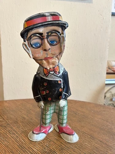 Marx 1930s Harold Lloyd Tin Windup Toy “Funny Face” Works as it should.