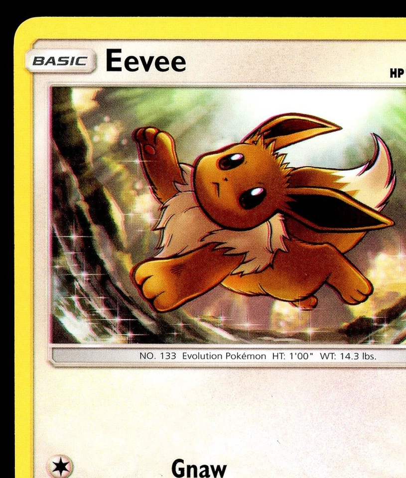 Pokemon EEVEE 2019 Hidden Fates error de alineación cambio de tinta tarjeta mal impresa 49/68 casi nuevo Foto 2 de 4