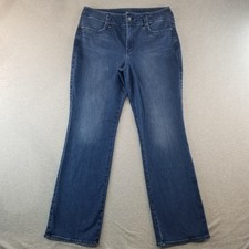 NYDJ Jeans Women's Sz 14 Marilyn Straight Med Wash Stretch Mat. Normcore Cute