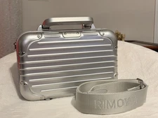 RIMOWA Silver Personal Cross Body Bag 19 Clutch - Excellent Condition!